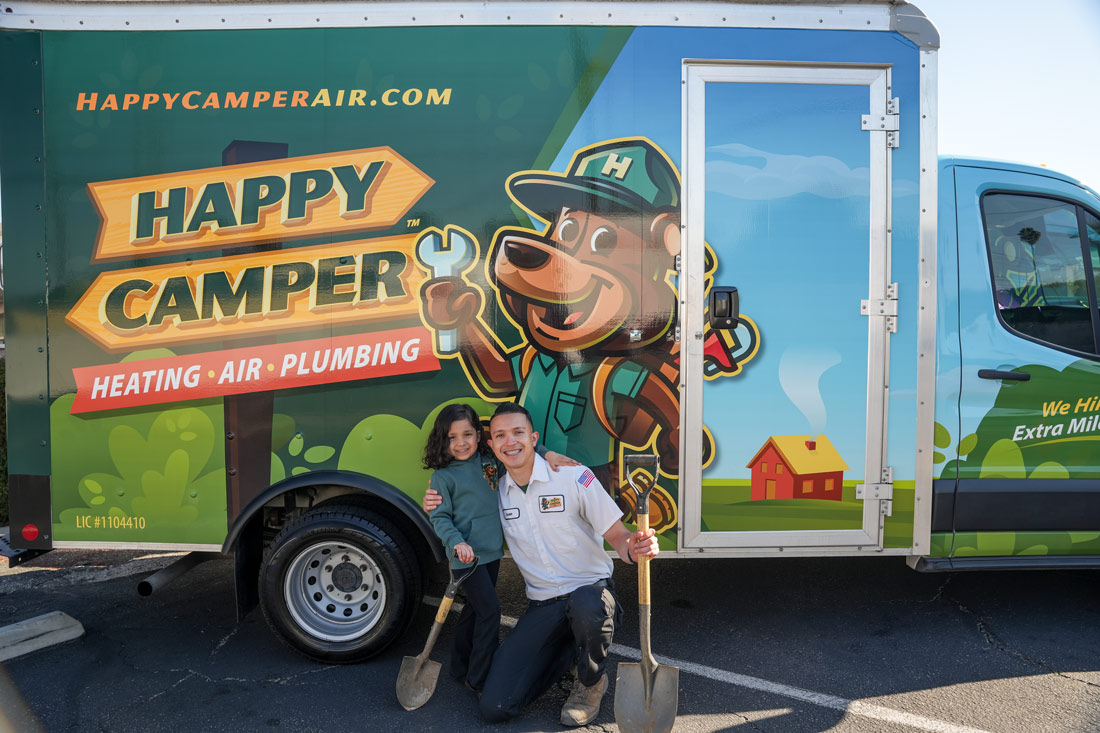 Happy Camper truck with technician